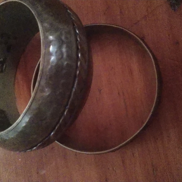 #5 AEx VINTAGE ARTISAN Hammered Brass Copper & Silver Inlay - Picture 5 of 9